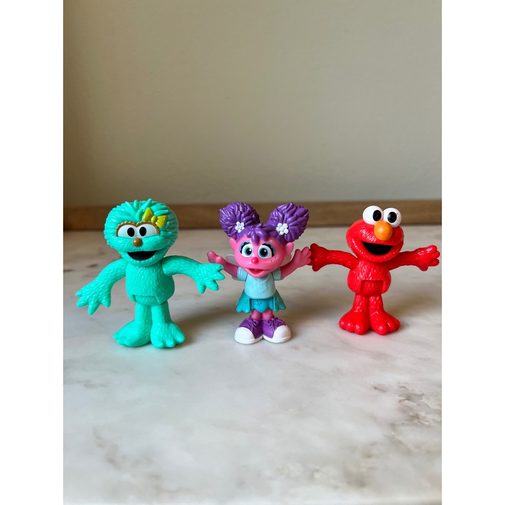 Sesame Street Toy Figures Elmo, Rosita and Abby Cadabby Lot of 3